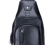 LUKZIJAES Genuine Leather Sling Bag for Men Crossbody Shoulder Chest Pack Hiking Casual Daypack Outdoor Travel Backpack (#1-Brown)